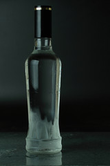 Chilled bottle of vodka.