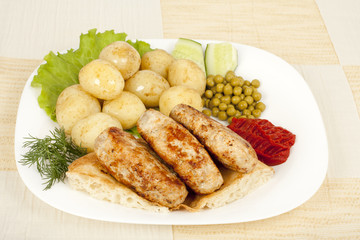 grilled kebab on pita
