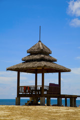 Tropical gazebo on amazing beach