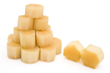 sugarcane stacked up like a tower