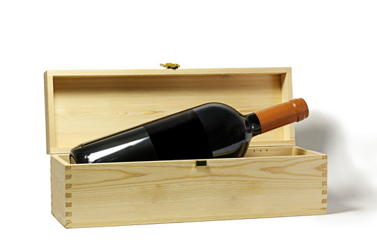 Bottiglia con cassa di legno