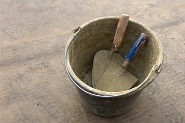 bucket and trowel