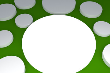 3d blank abstract white button