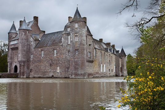 Comper castle in Paimpont forest, france