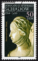 Postage stamp DDR 1981 Princess Luise, Detail of Sculpture