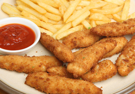 Breaded Chicken Nuggets with Fries