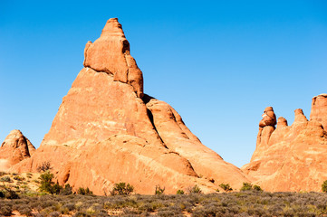 Fototapeta na wymiar Rock formations in Arches National Park