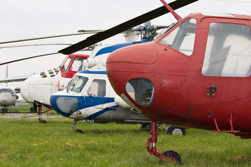 Helicopters on airfield