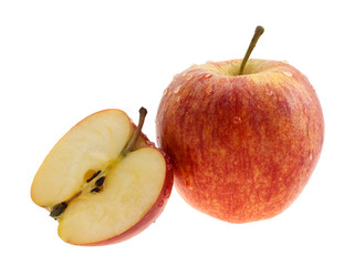 Red apples with drops the waters.