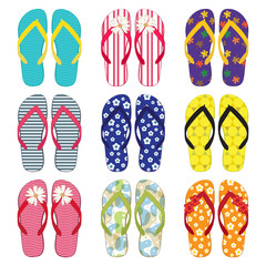 Colourful flip flop collection