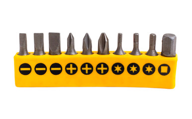 team yellow drill isolated on white background (clipping path)