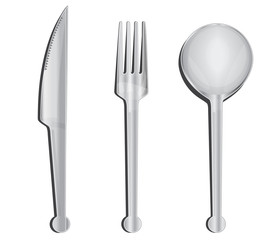spoon,  fork and knife