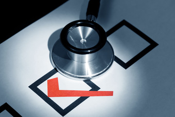 Stethoscope and Check Mark