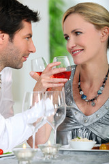 Couple drinking wine