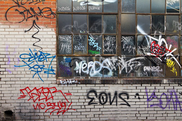 Grungy Alley With Graffiti In Denver