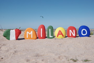 Obraz premium Milano on colourful pebbles
