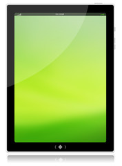 PC tablet and green background
