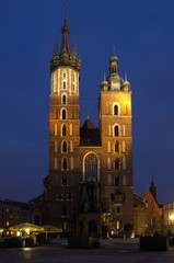 Fototapeta na wymiar Saint Mary's church in Krakow, Poland.
