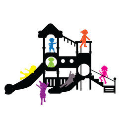 children silhouettes playground