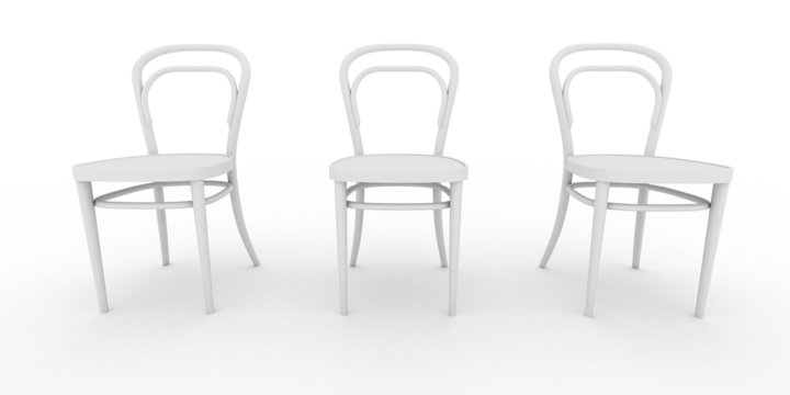 Drei weiße Stühle