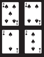 5,4,3,2 of Spades! Vector eps 8
