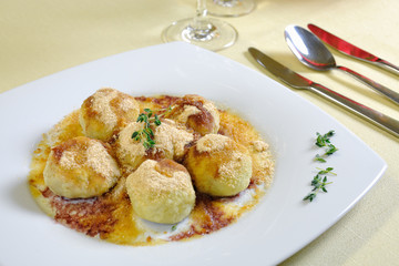 Cranberry dessert dumplings, Czech cuisine