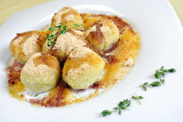 Cranberry dessert dumplings, Czech cuisine