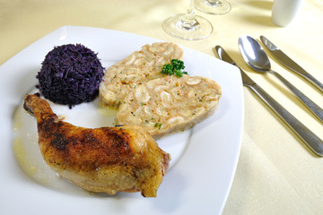 Czech chicken with Carlsbad dumplings, czech cuisine