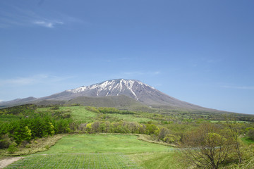 Mt.Iwate and blue sky