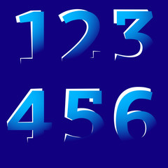 Blue Cut-Off Numbers On Blue Background
