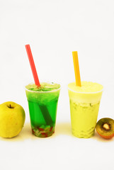Milch Shake und Bubble Tea grün