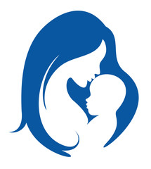 mother and baby vector symbol - 41663149