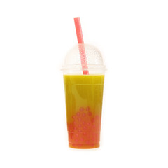 Bubble Tea grün mit Roten Perlen