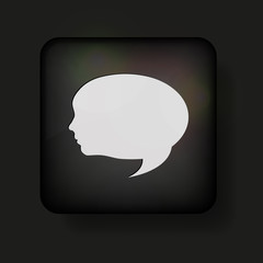 vector face bubble cpeech icon on black. Eps10