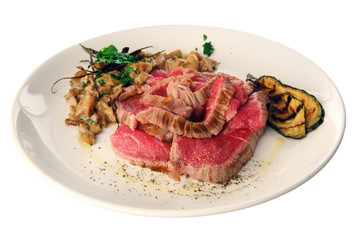 tagliata con funghi porcini