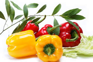 Healthy food. Fresh vegetables. Peppers on a white background.