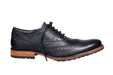 Black man's shoe isolated over white with clipping path.