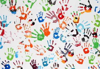 colored hand prints