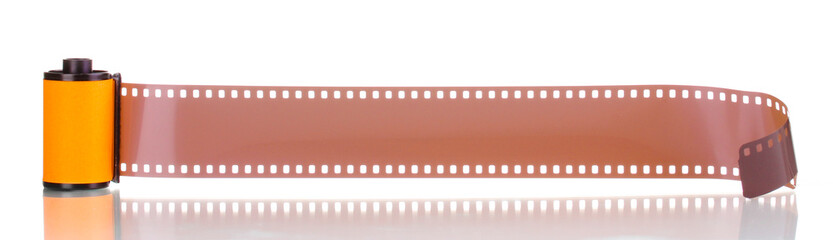 Obraz premium New photo film in cartridge isolated on white