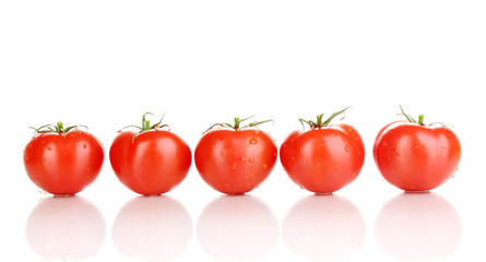 Fresh tomatoes isolated on white