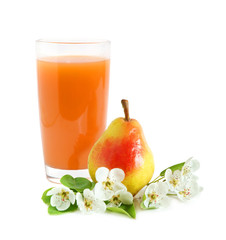 Juice with pear and flowers