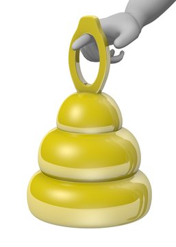 3d render of cartoon character with bell
