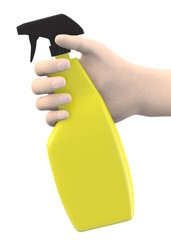 3d render of hand with cleaner