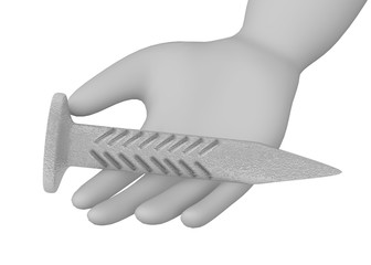 3d render of cartoon character with clout nail