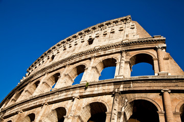Colosseum with blue sky