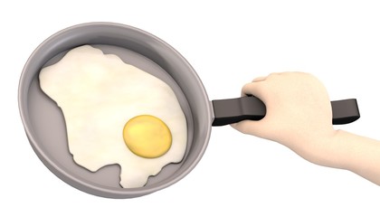 3d render of hand with pan