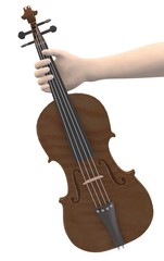 Fototapeta na wymiar 3d render of hand with violin