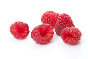 Raspberries isolated.