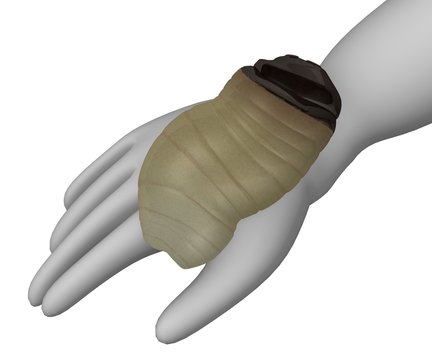 3d render of cartoon character with worm