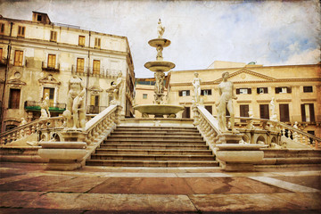 Piazza Pretoria - Palermo - old texture